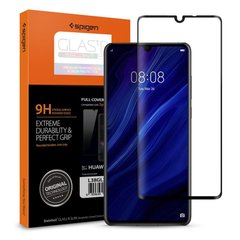 Захисне Скло Spigen для Huawei P30 2D повноекранне чорна рамка Black (1Pack) фото