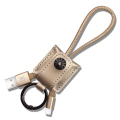 Кабель Micro-USB to USB Remax RC-079i 0,3 метри в шкіряній оплітці Gold фото