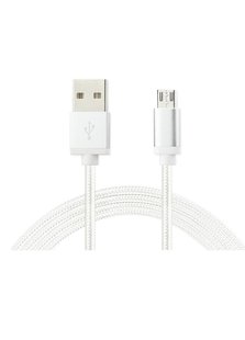 Кабель CAA Micro-USB в оплётке 3 м white фото