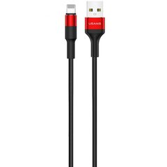 Кабель Lightning to USB Usams US-SJ220 U5 1,2 метра чорний + червоний Red фото
