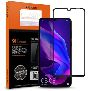 Захисне Скло Spigen для Huawei P30 Lite 2D повноекранне чорна рамка Black (1Pack) фото