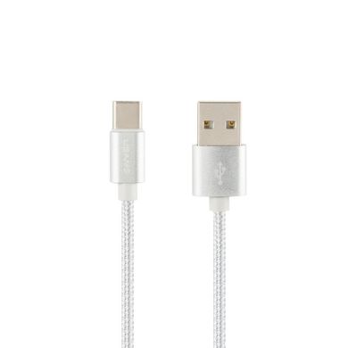 USB Cable Usams US-SJ030 Braided Wire Cable U-Knit Series Type-C Silver 1m фото