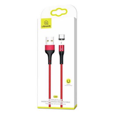 Кабель Usams US-SJ337 U29 Aluminum Alloy Magnetic Type-C Cable (2m) Red фото