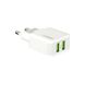 Мережевий зарядний пристрій LDNIO 2 порту USB швидка зарядка 2.4A СЗУ біле White + Cable MicroUSB (DL-A2202), Білий